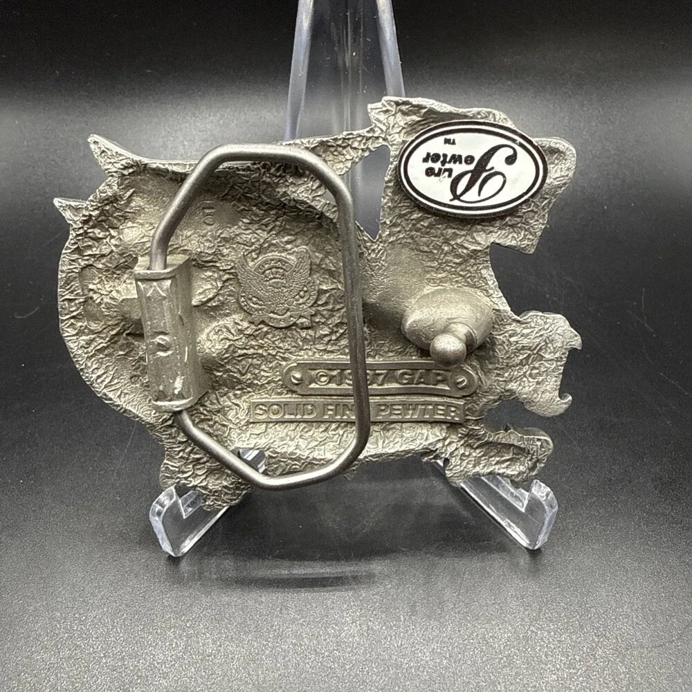 New Vintage 1997 GAP Mythological Dragon Fine Pewter Belt Buckle USA
